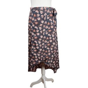Bishop + Young Blue Coral Asymmetrical Midi Skirt